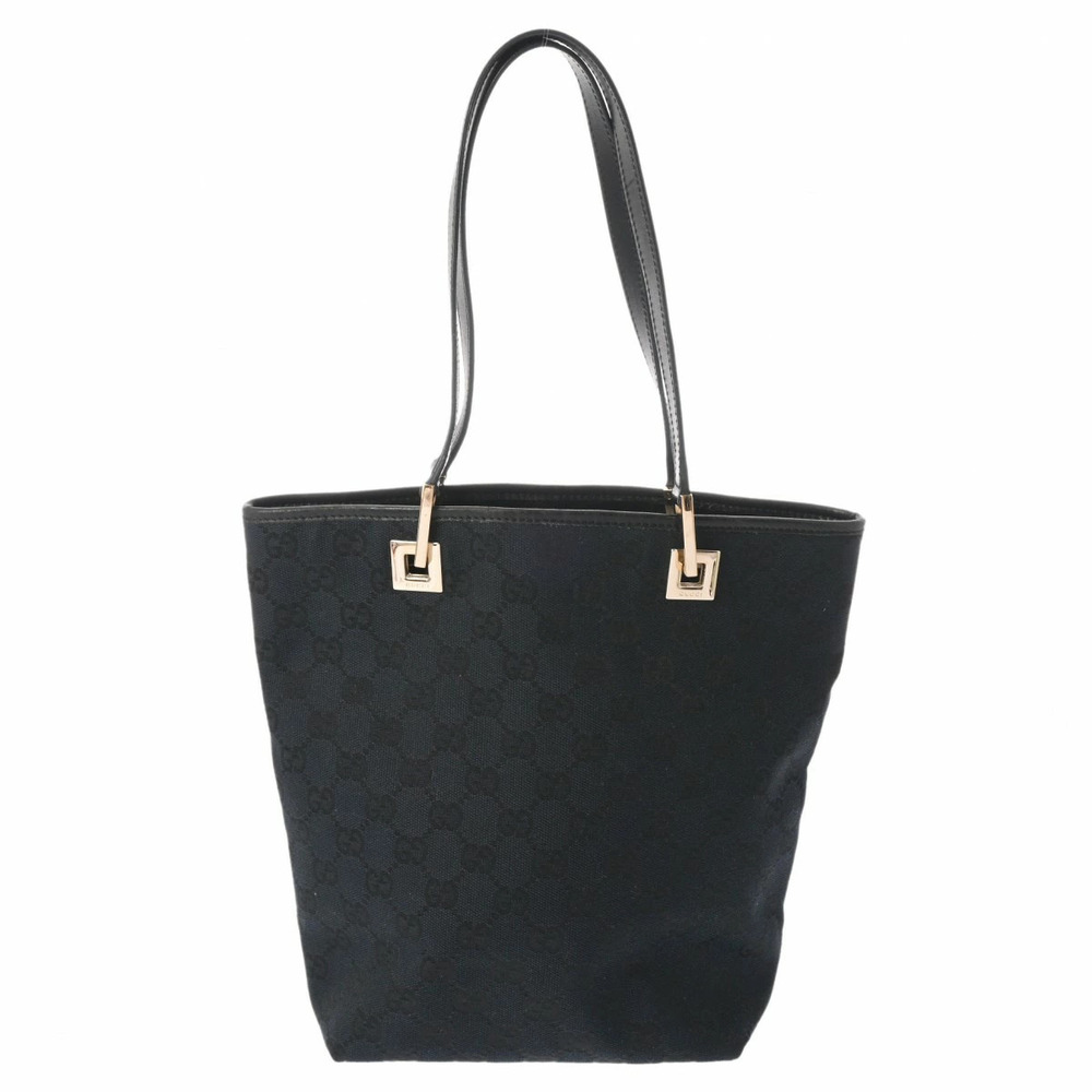 GUCCI GG black canvas leather handbag